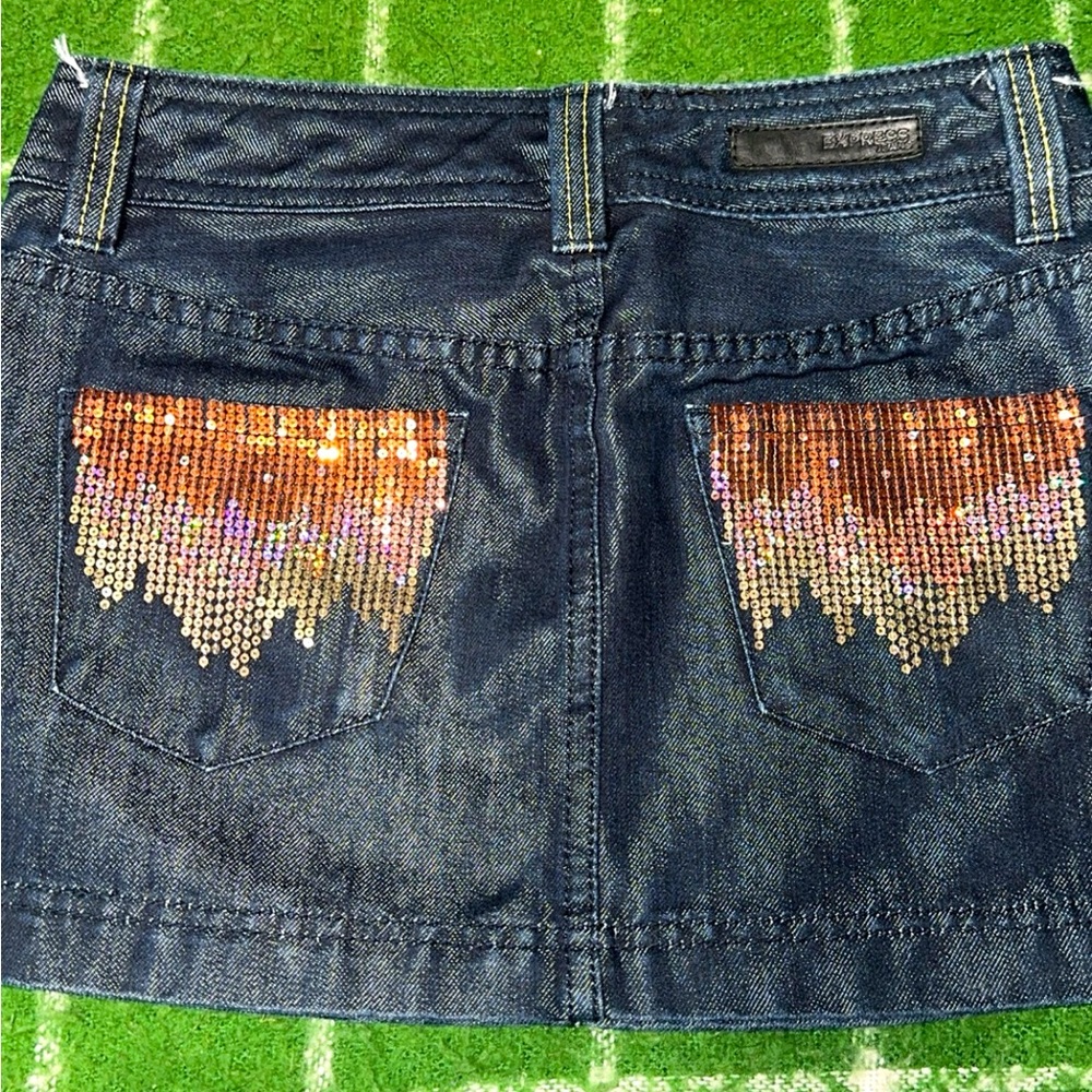 Express Gold Sequin Mini Skirt Size 0, Offer Me!